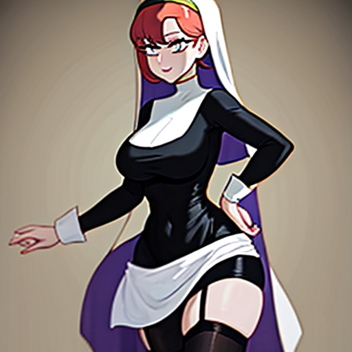 apron harlequin hentai stockings nun dress