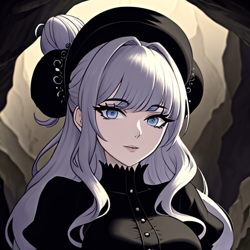 bun  hat hair cave goth hentai