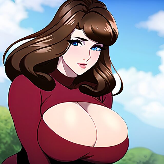 huge boobs nude pubic hair woman front view cleavage