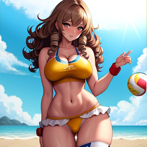 micro hop skirt beach hip curly hair  hentai volleyball