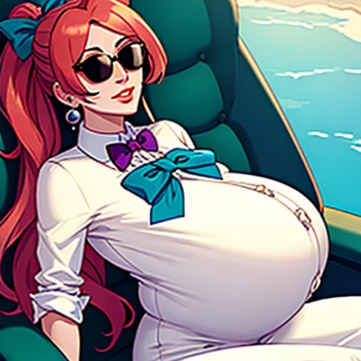 pregnant  hentai jewelry sunglasses bow tie pearl