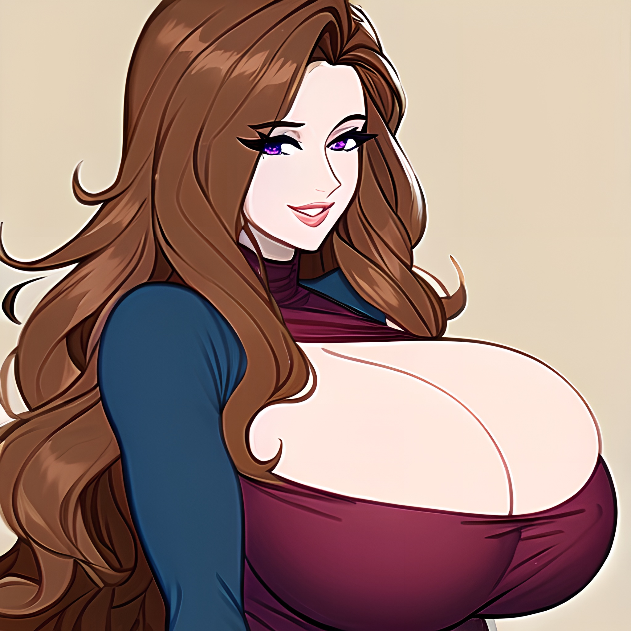 pubic hair nude huge boobs woman front view cleavage 