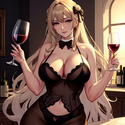 skin fairer xxx wine party hentai lingerie bow  tie