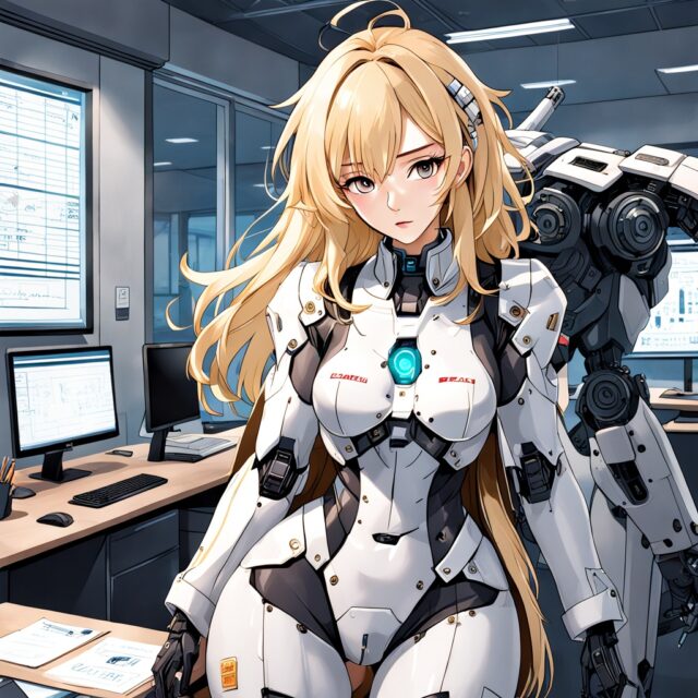suit hentai office tub mech hot blonde