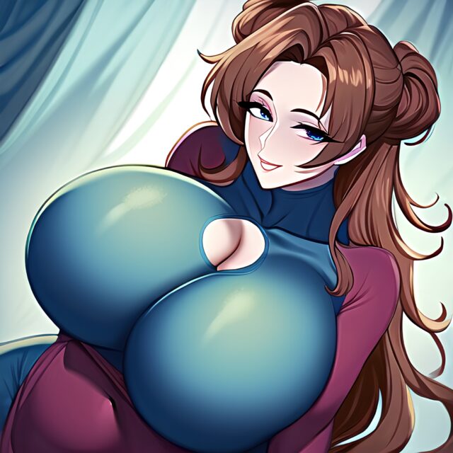 woman front view nude huge boobs cleavage pubic hair