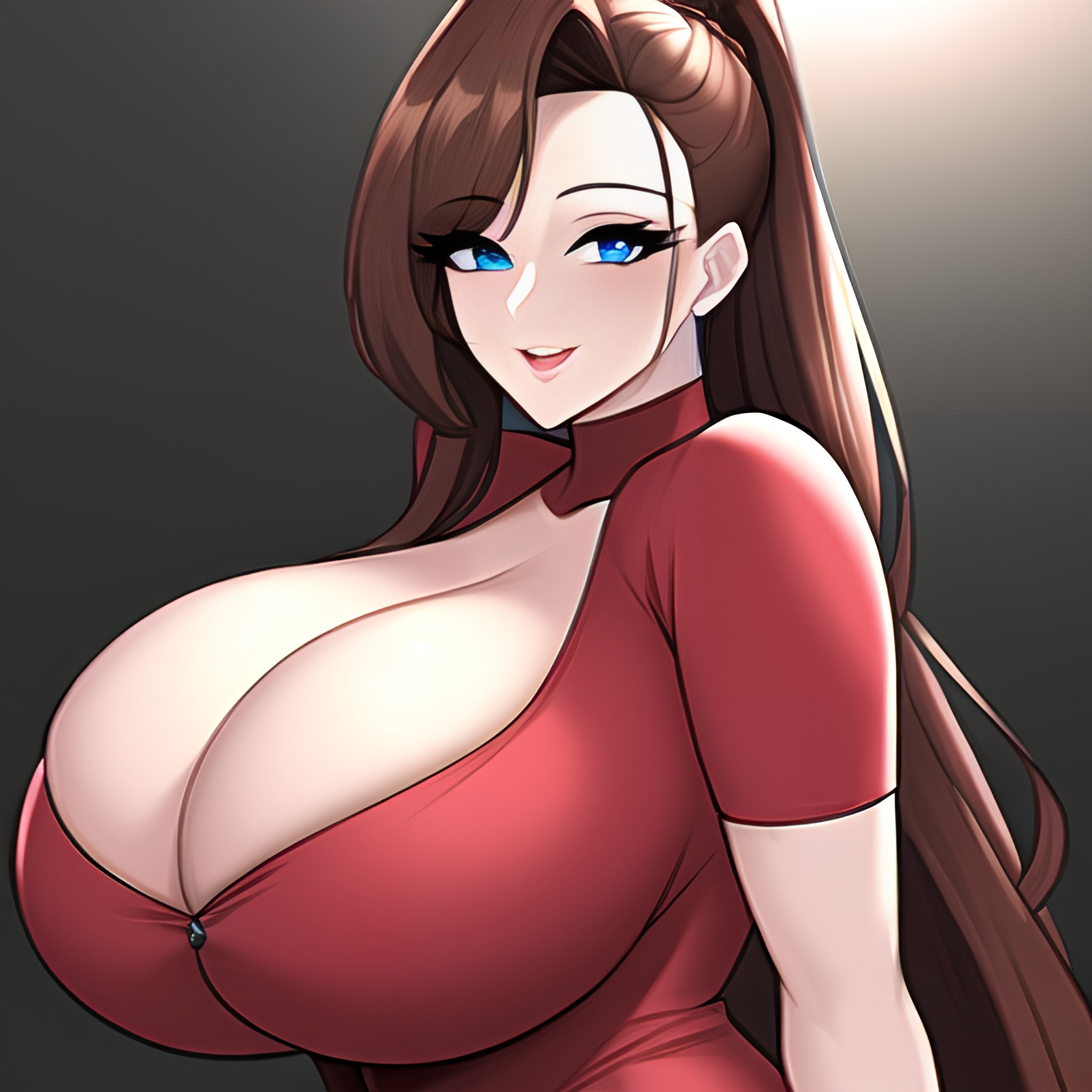 woman front view pubic hair cleavage nude huge boobs 