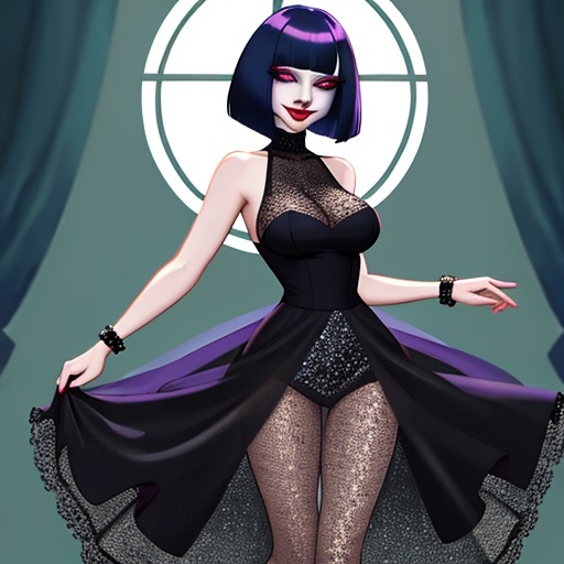  xxx hentai woman clown bobcut mesh