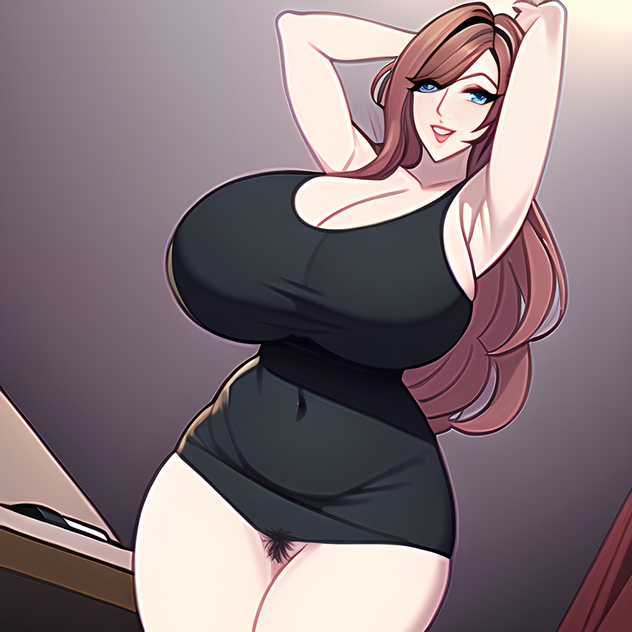 huge boobs office nude front view woman pubic hair 