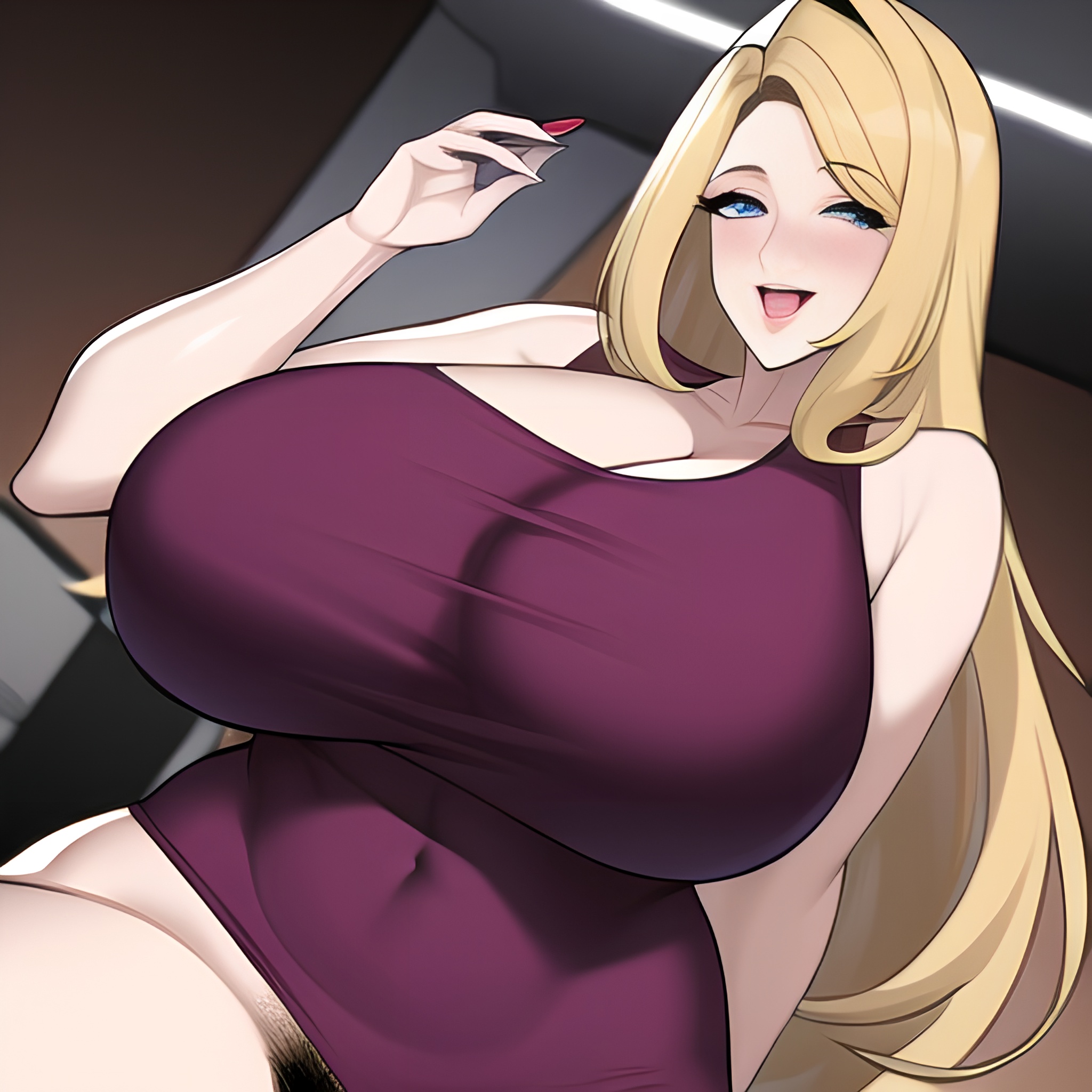 nude woman office huge boobs pubic hair front view 