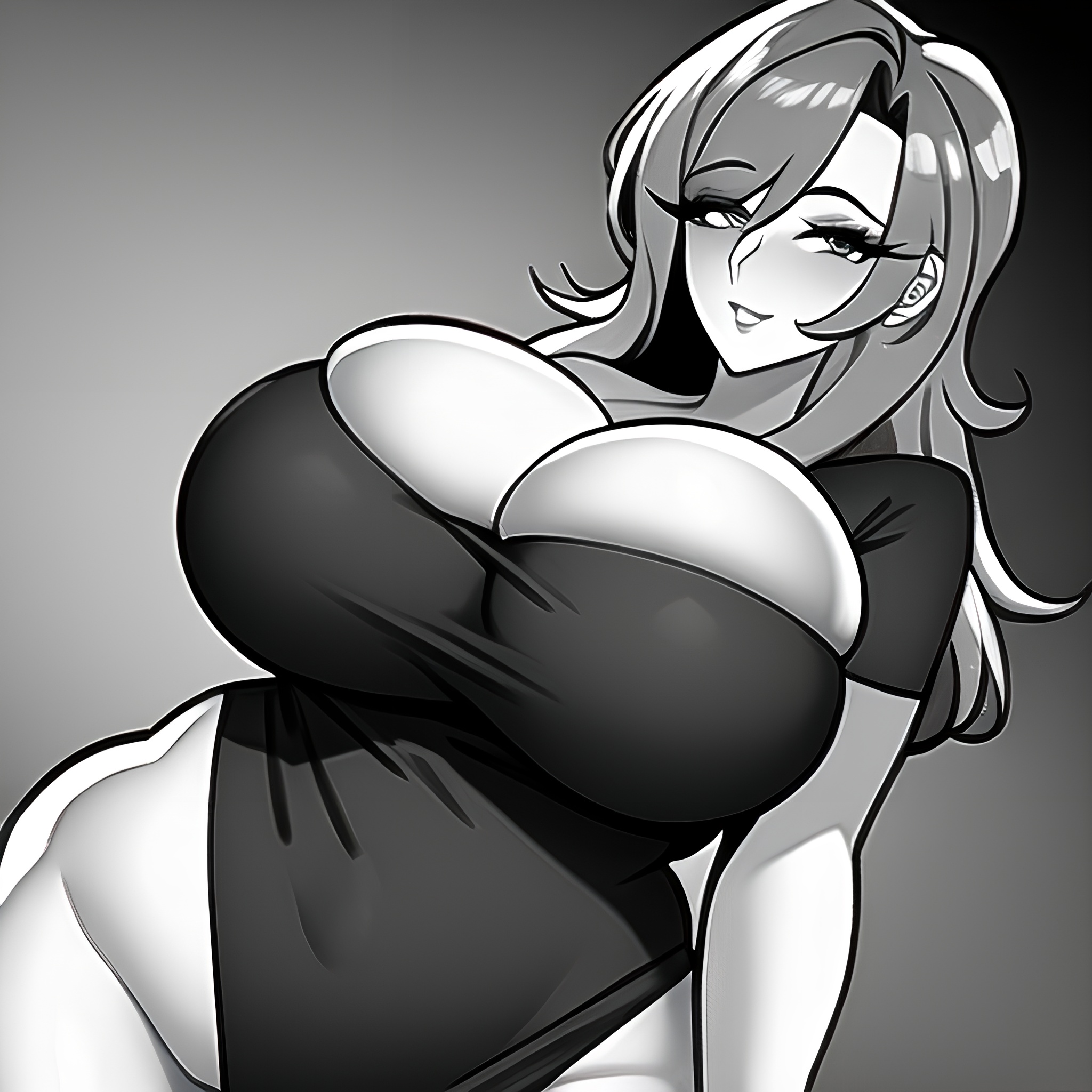 office nude woman pubic hair huge boobs front view 