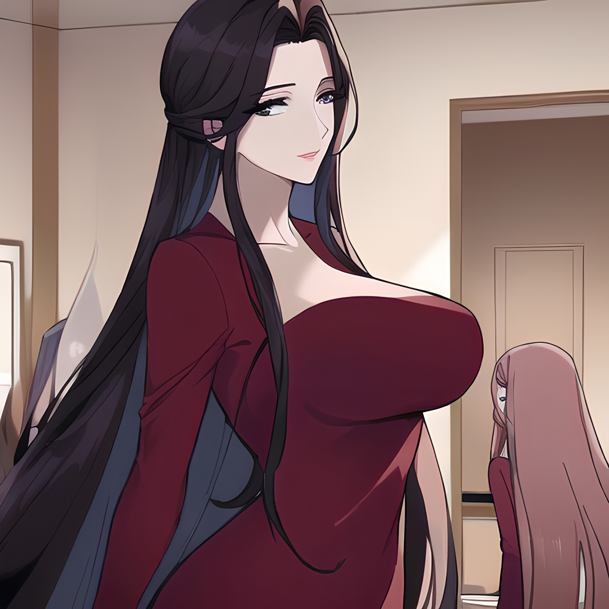 front view hospital nude woman small boobs long hair 