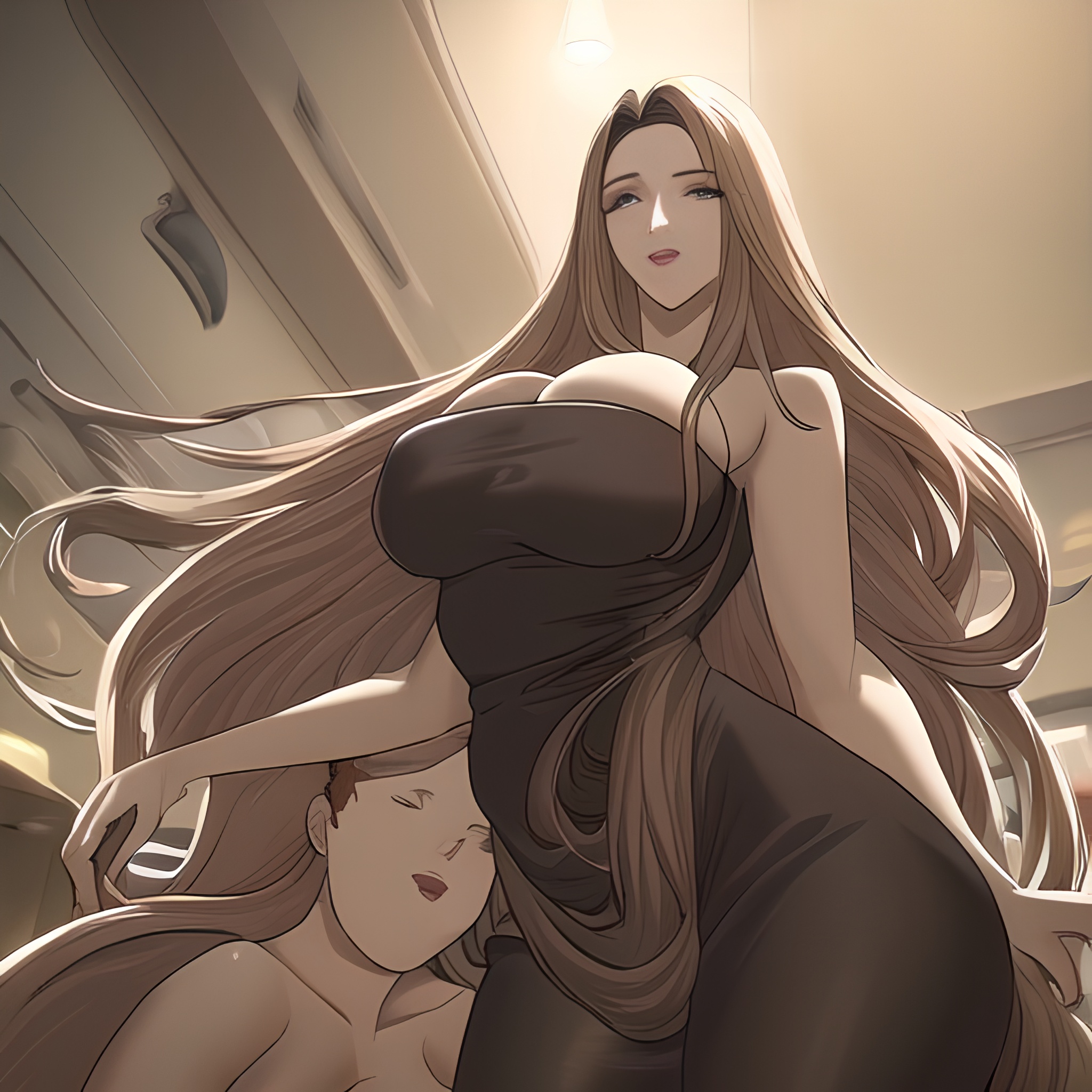 front view long hair woman hospital nude small boobs