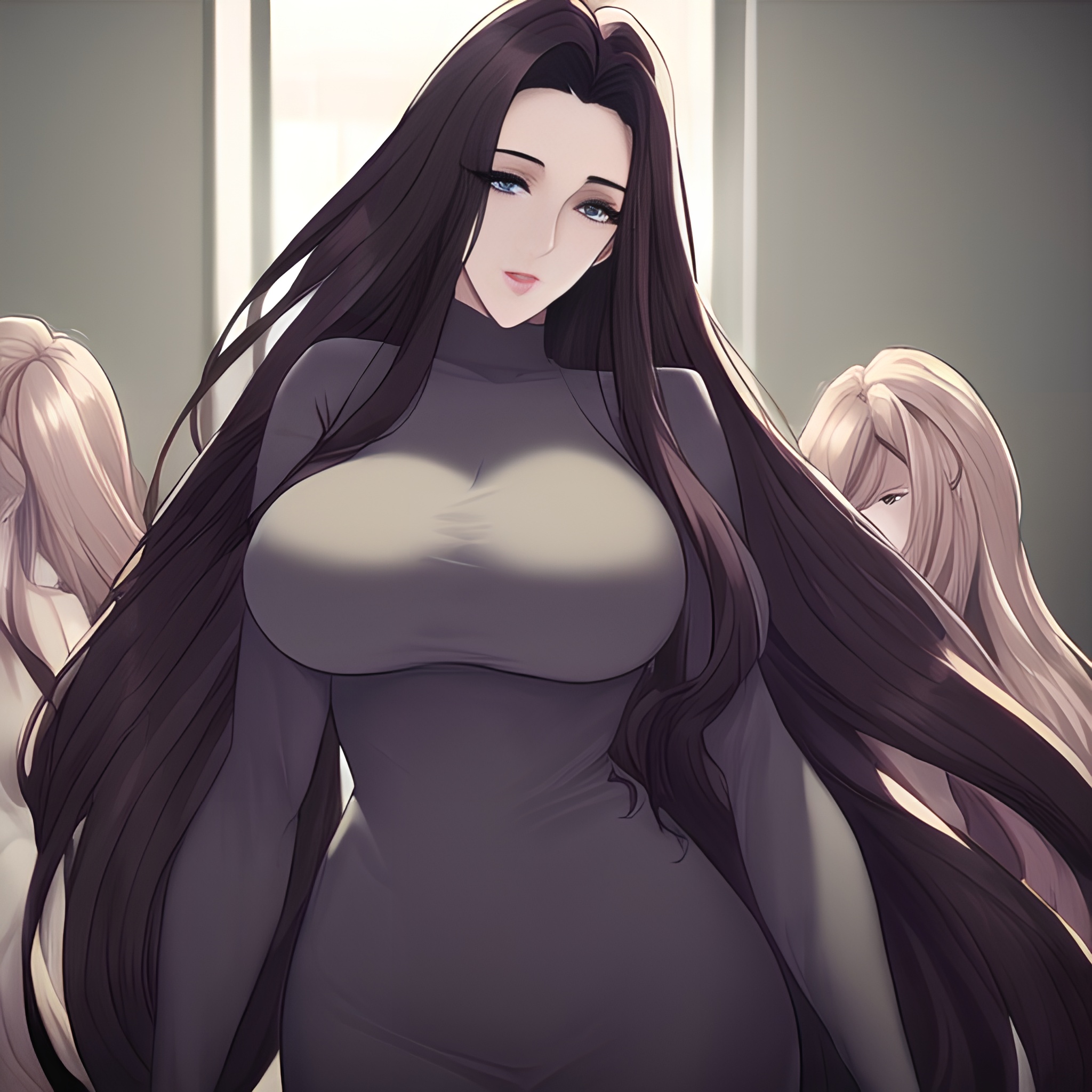 front view nude hospital small boobs woman long hair 