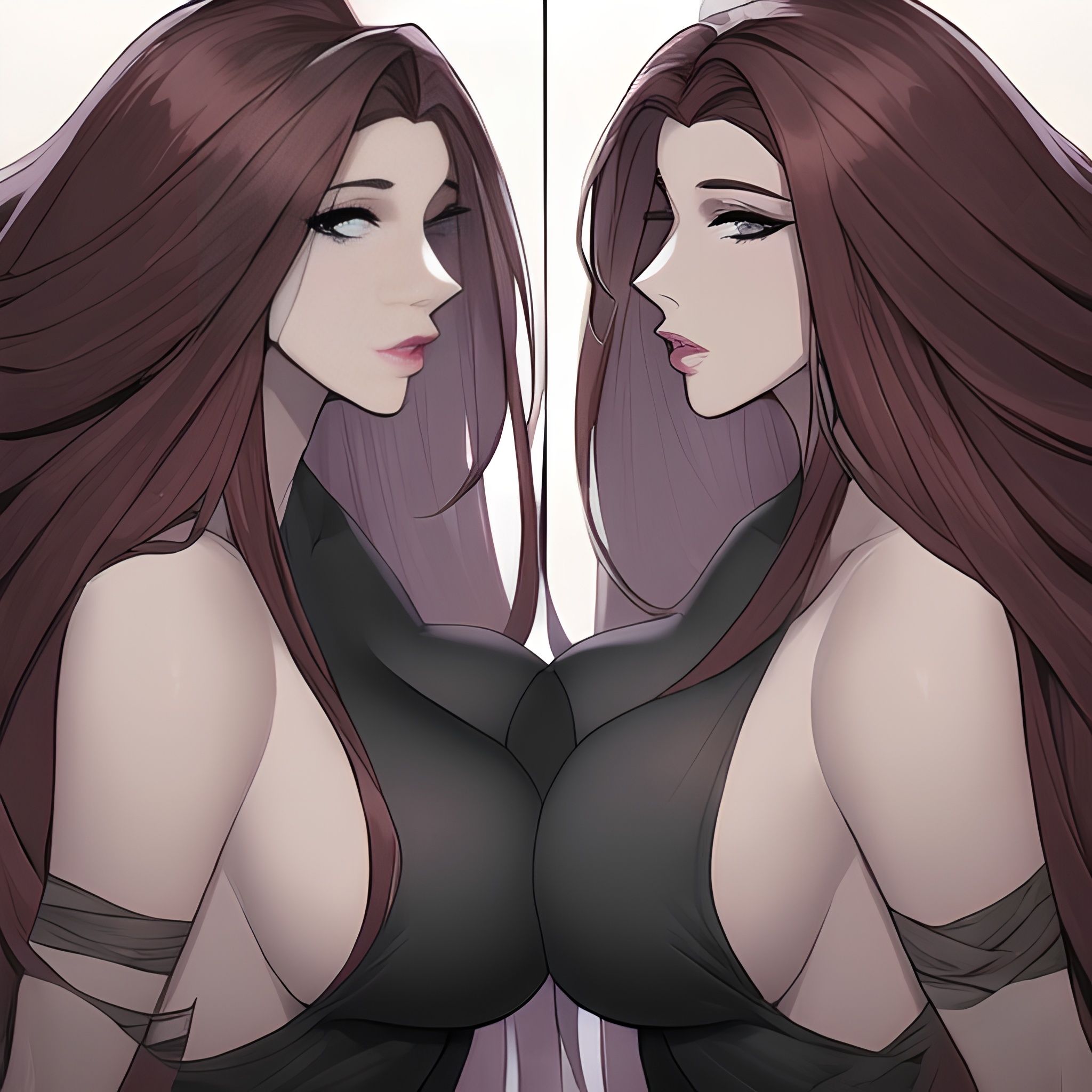 front view small boobs nude woman hospital long hair 