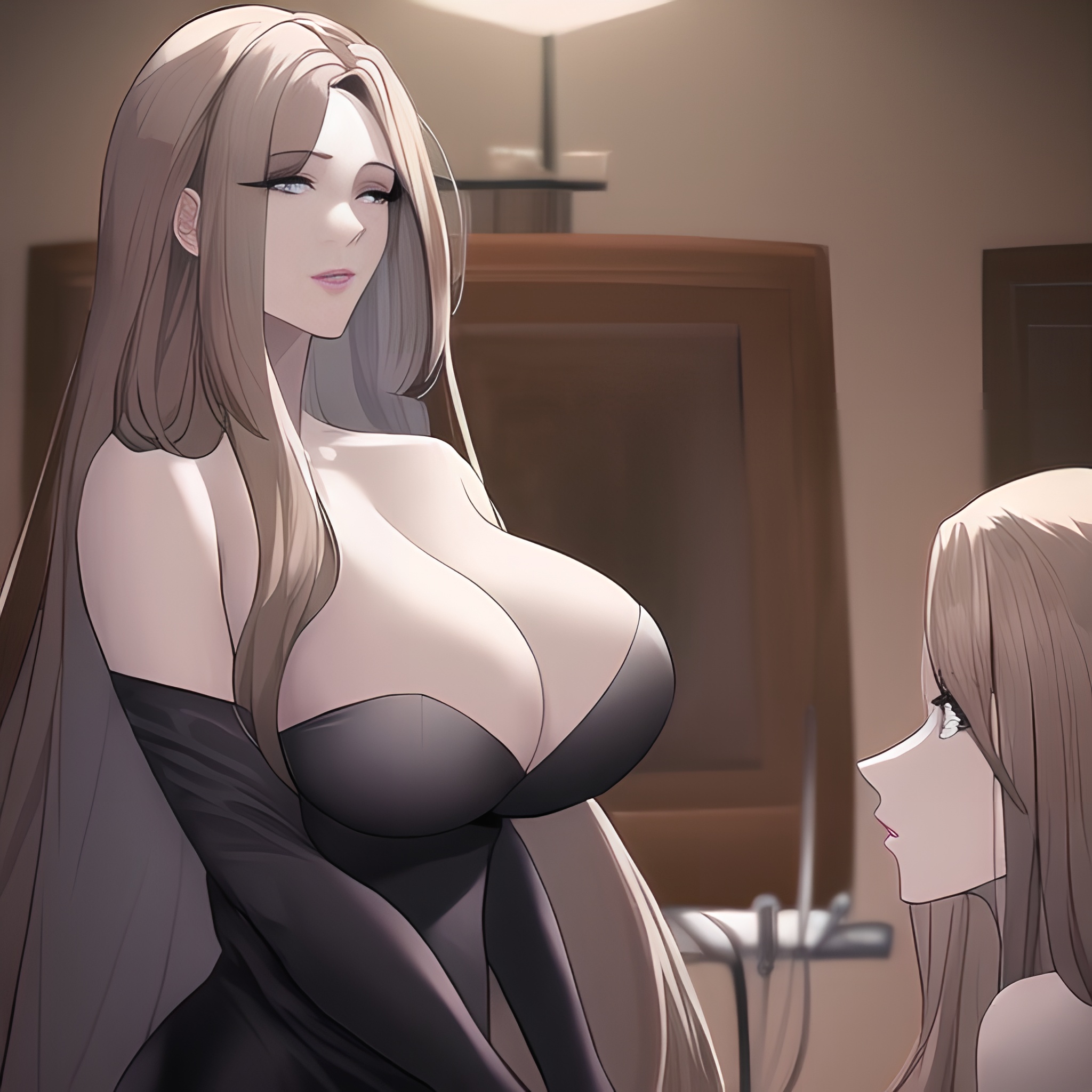 front view woman small boobs nude hospital long hair 