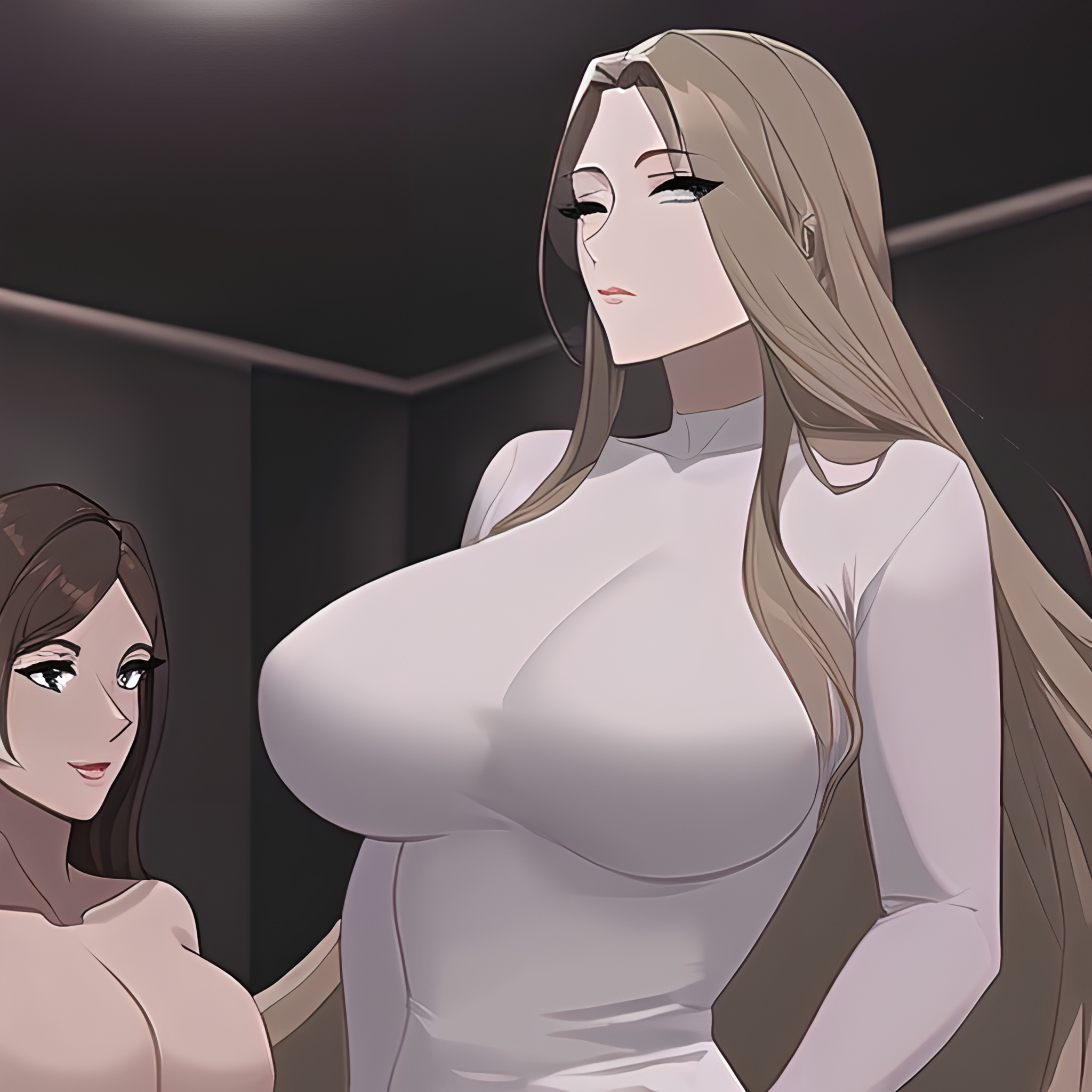 hospital front view woman small boobs nude long hair 