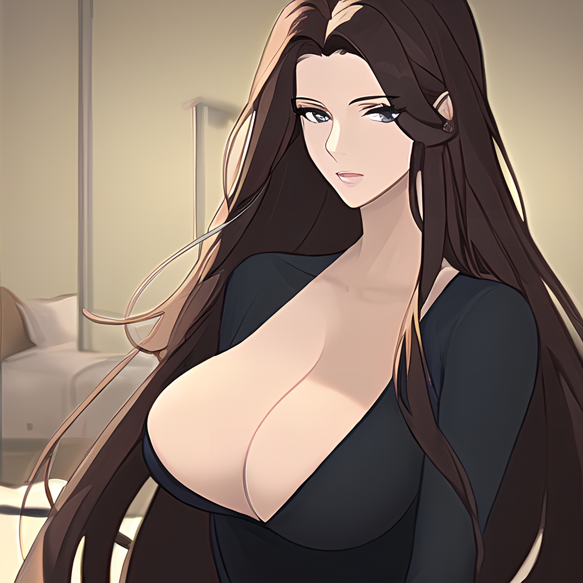 hospital long hair small boobs woman nude front view 