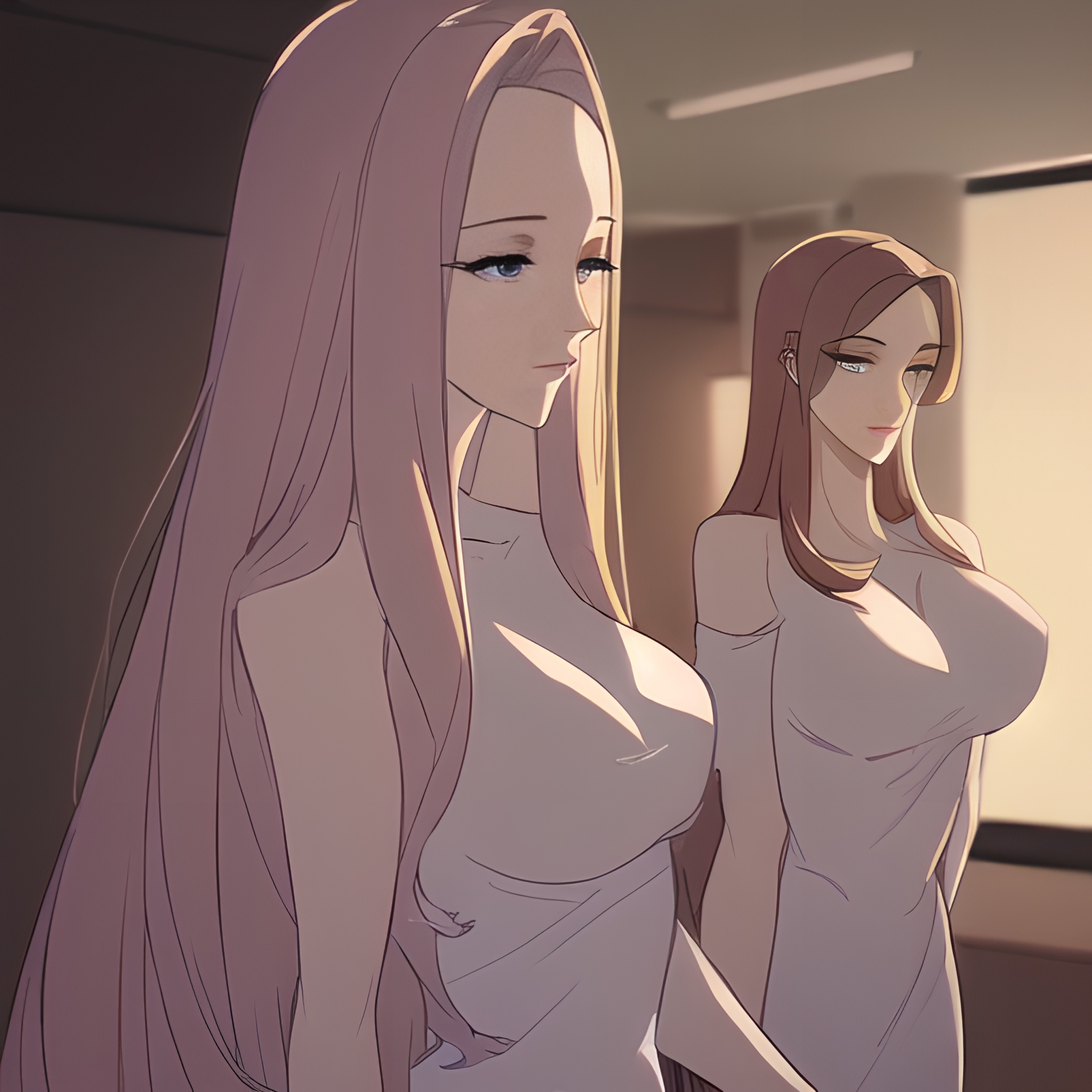 hospital long hair woman nude front view small boobs 