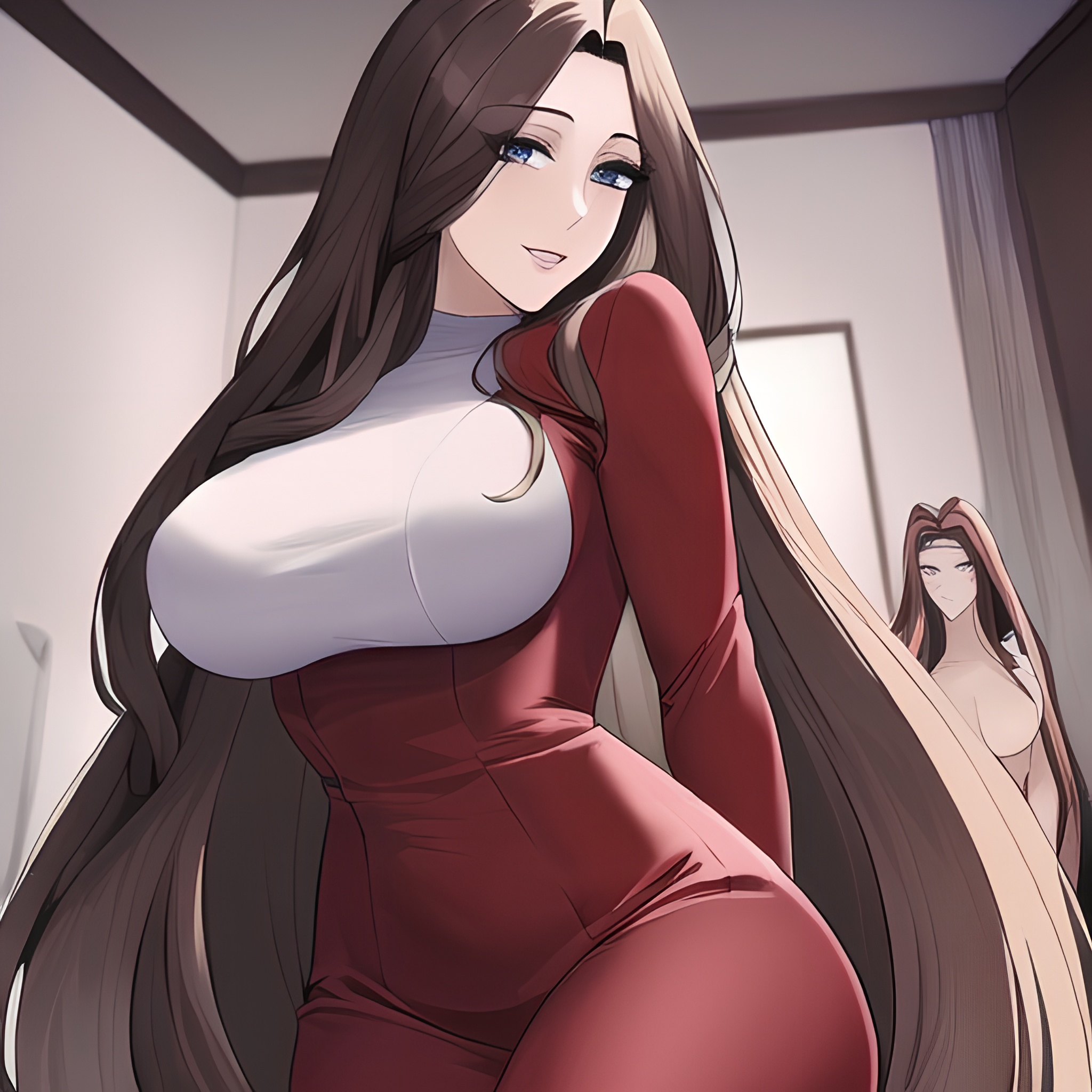 hospital nude front view long hair small boobs woman 