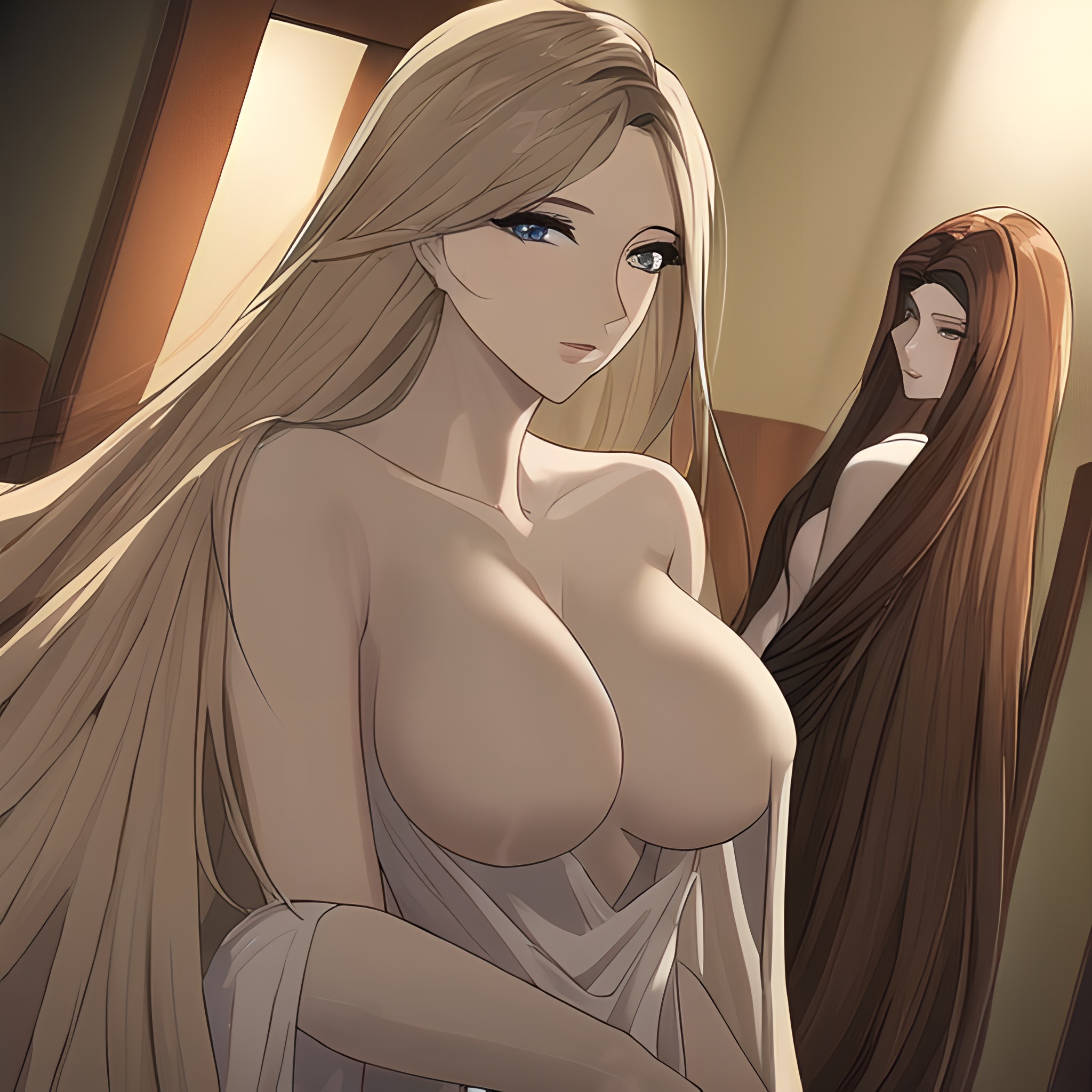 hospital small boobs nude woman long hair front view