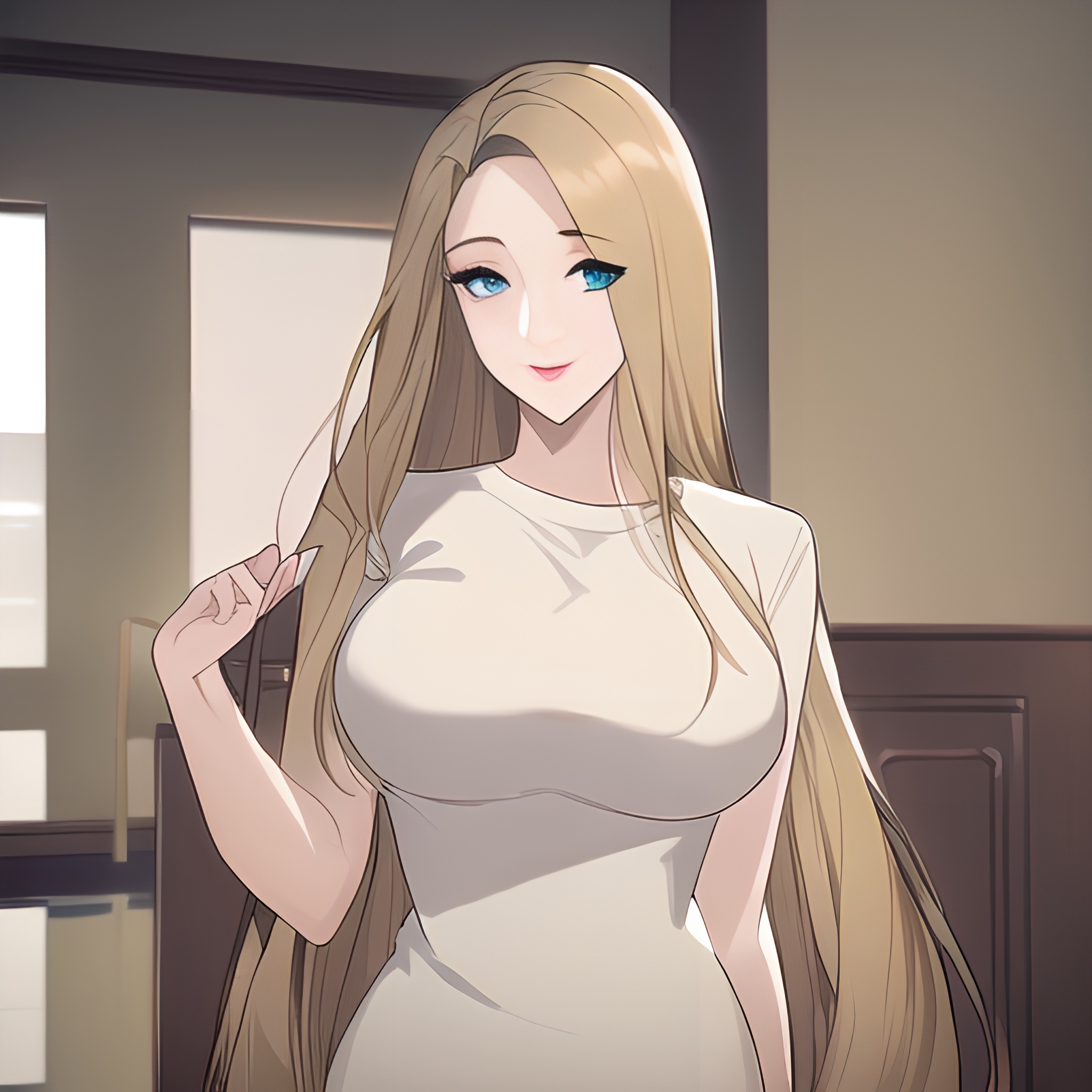 long hair nude woman hospital small boobs front view 