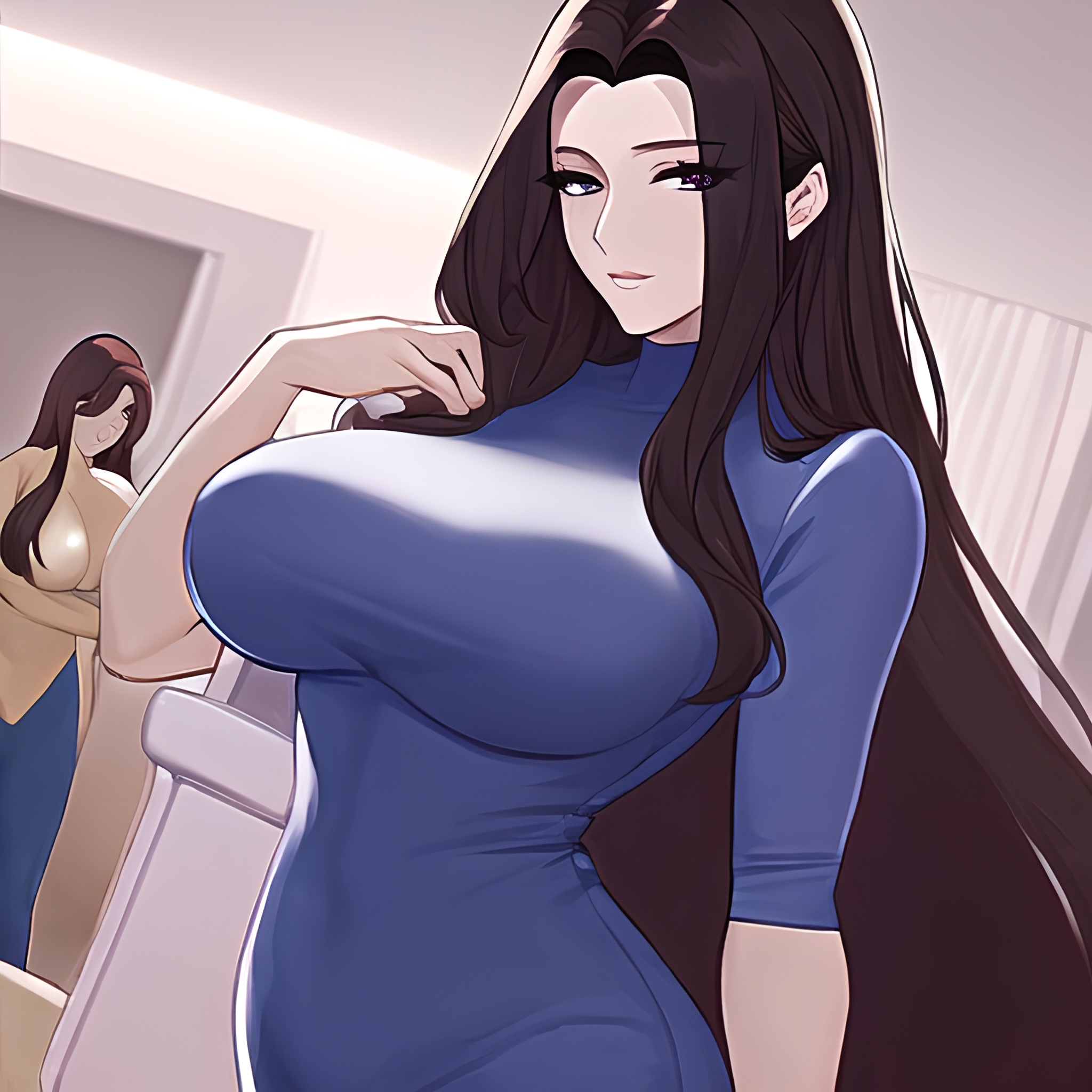 long hair nude woman small boobs hospital front view 