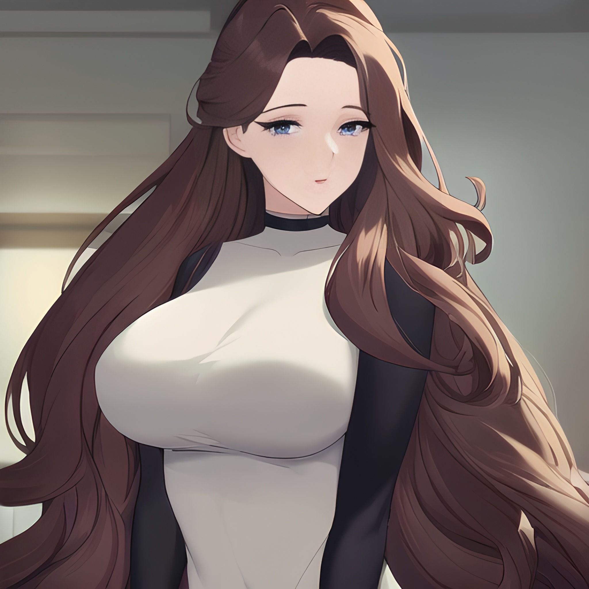 long hair small boobs nude front view woman hospital 