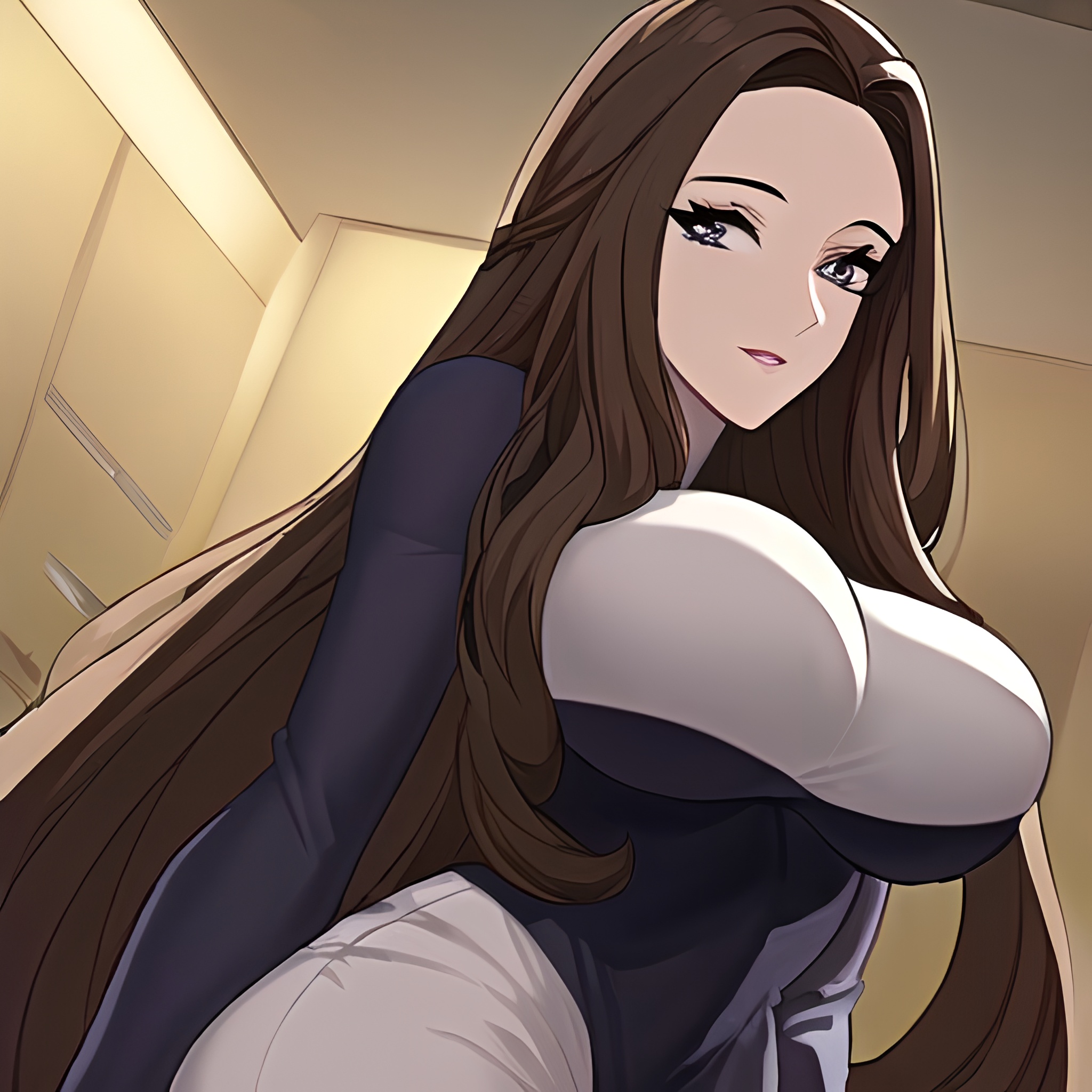 long hair woman hospital front view small boobs nude 