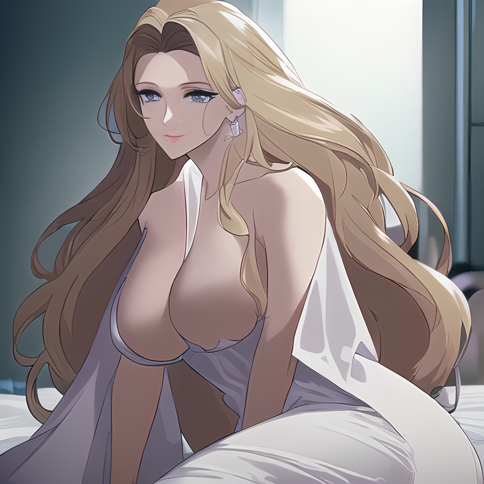 nude front view woman hospital long hair small boobs 