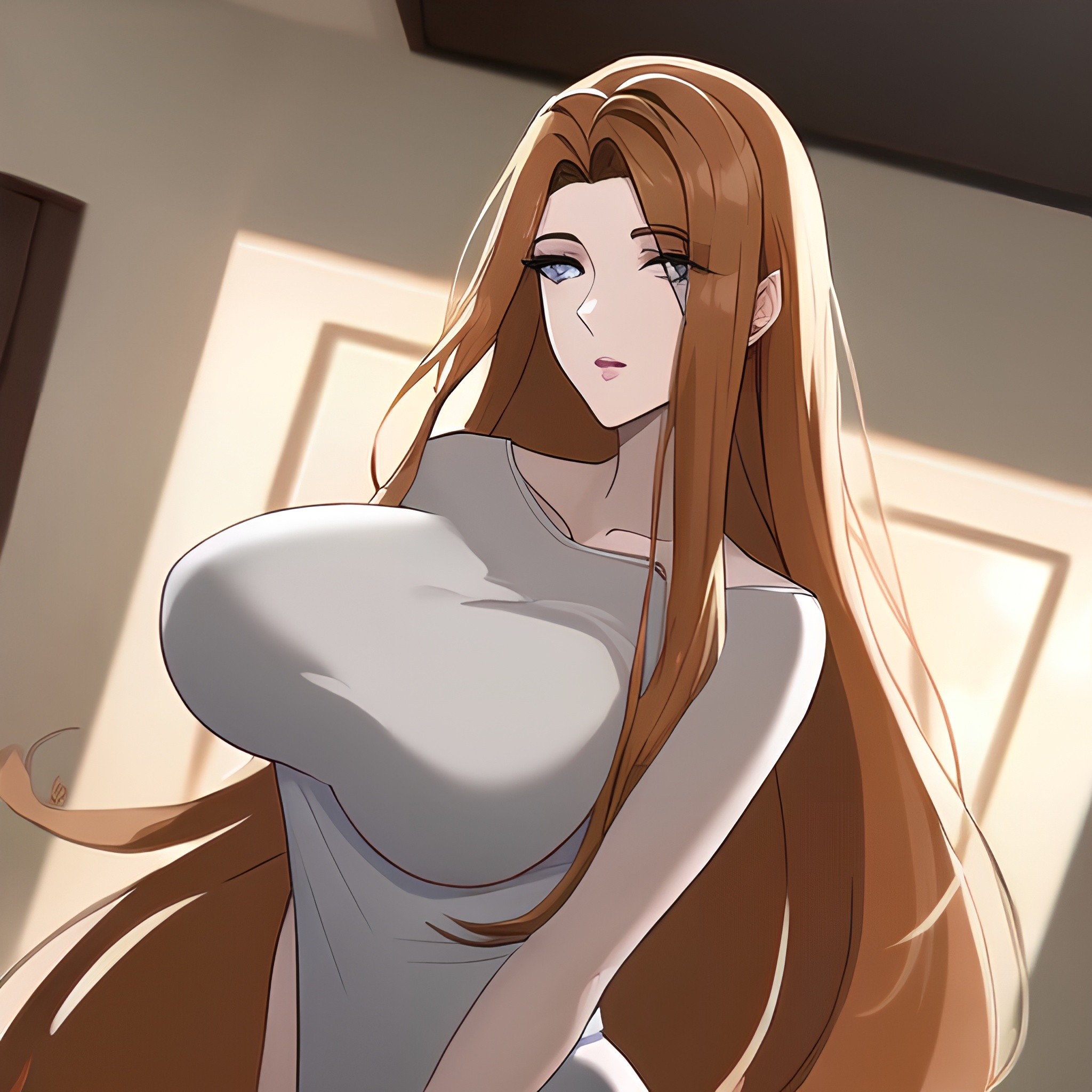 nude hospital long hair small boobs woman front view 