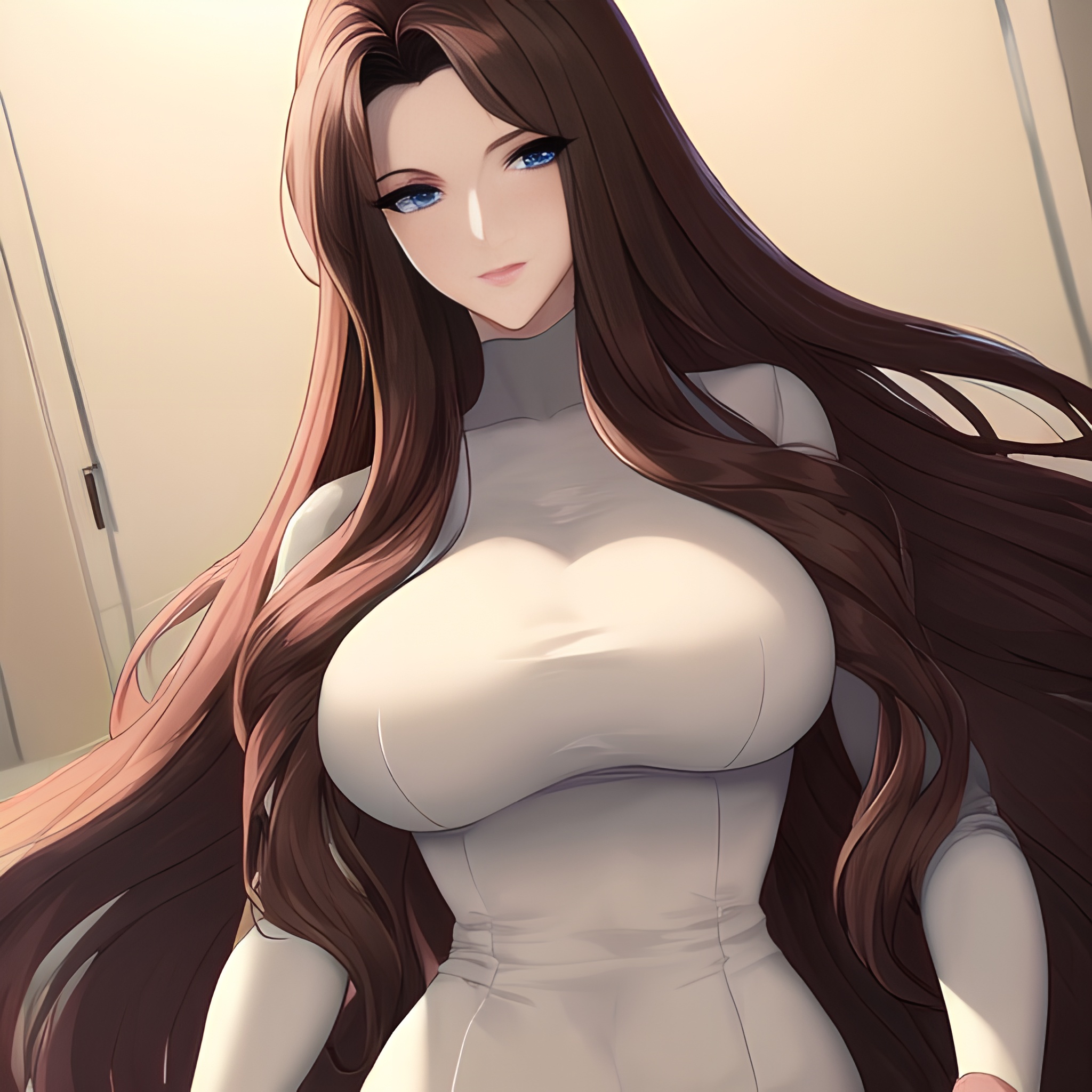 nude hospital woman small boobs front view long hair 