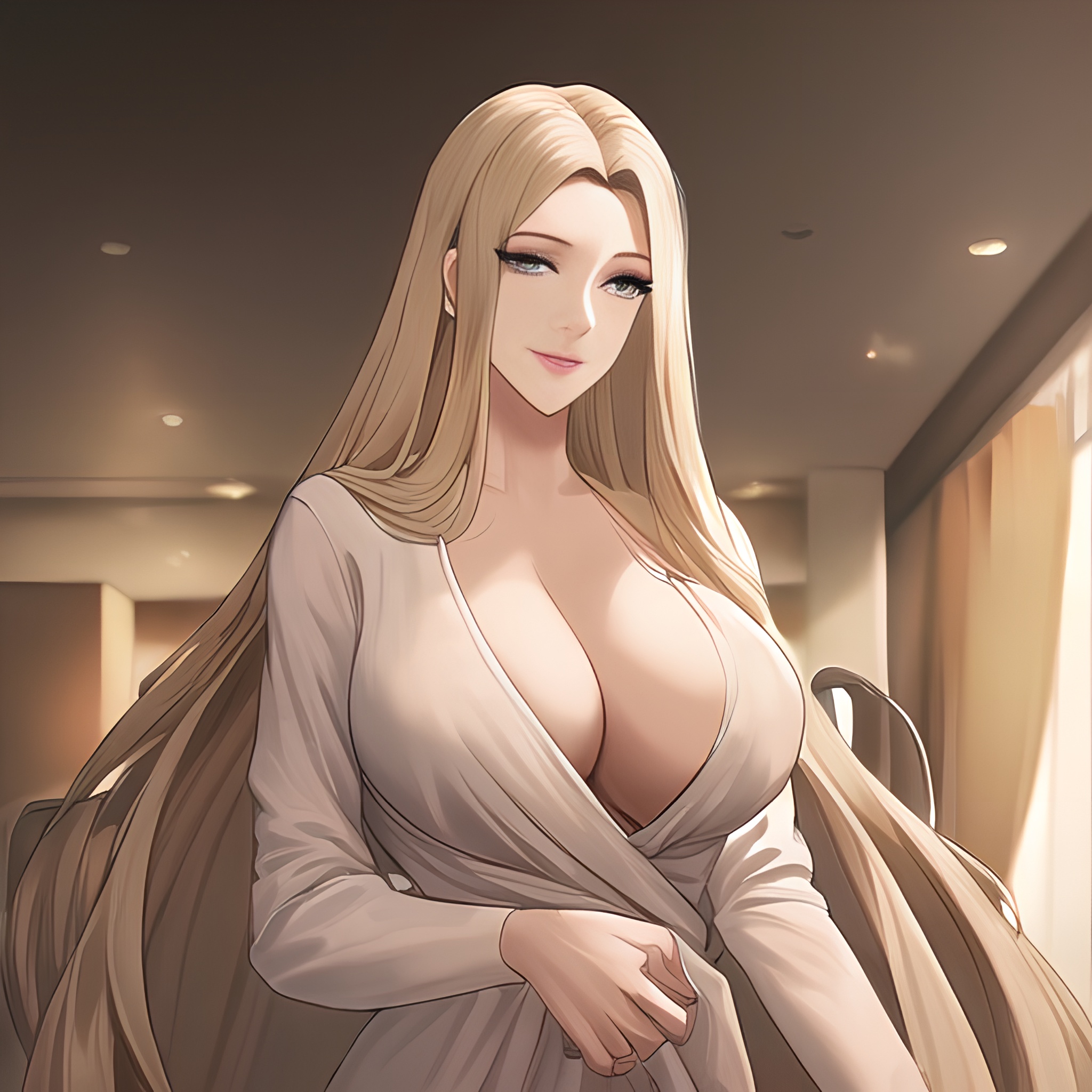 nude small boobs front view hospital long hair woman 