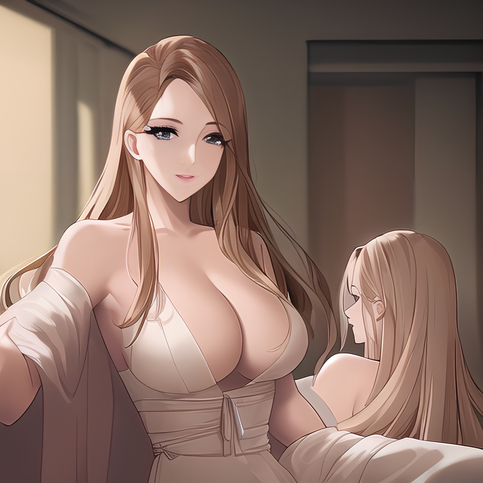 nude small boobs hospital front view long hair woman 