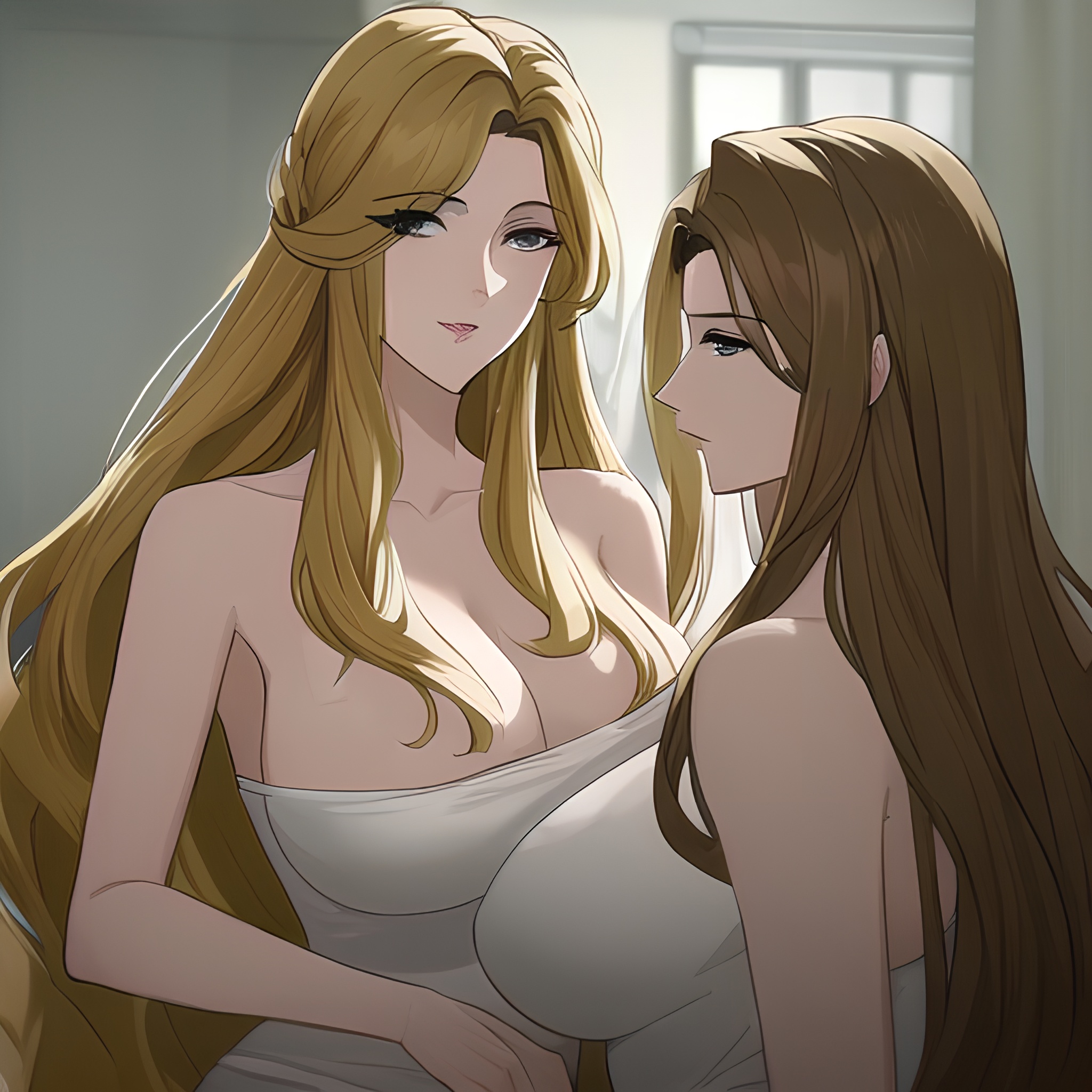 nude woman front view hospital long hair small boobs