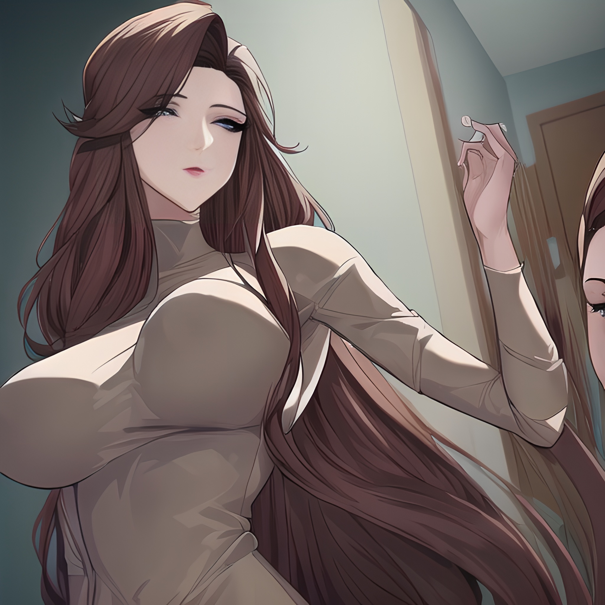 nude woman front view hospital small boobs long hair 