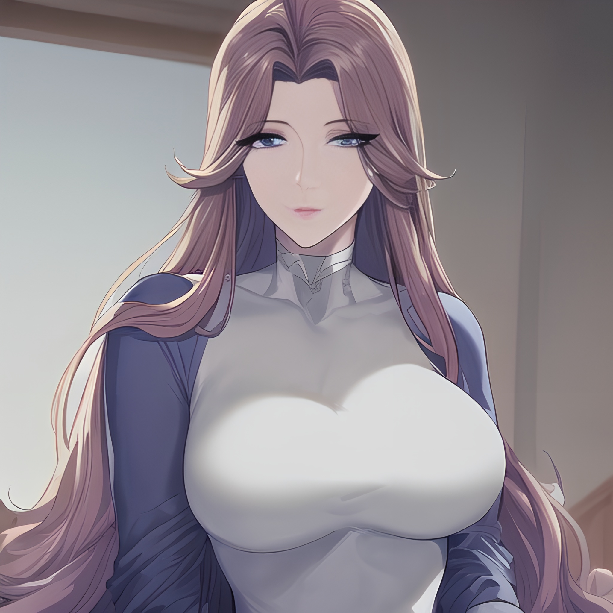 nude woman long hair hospital small boobs front view