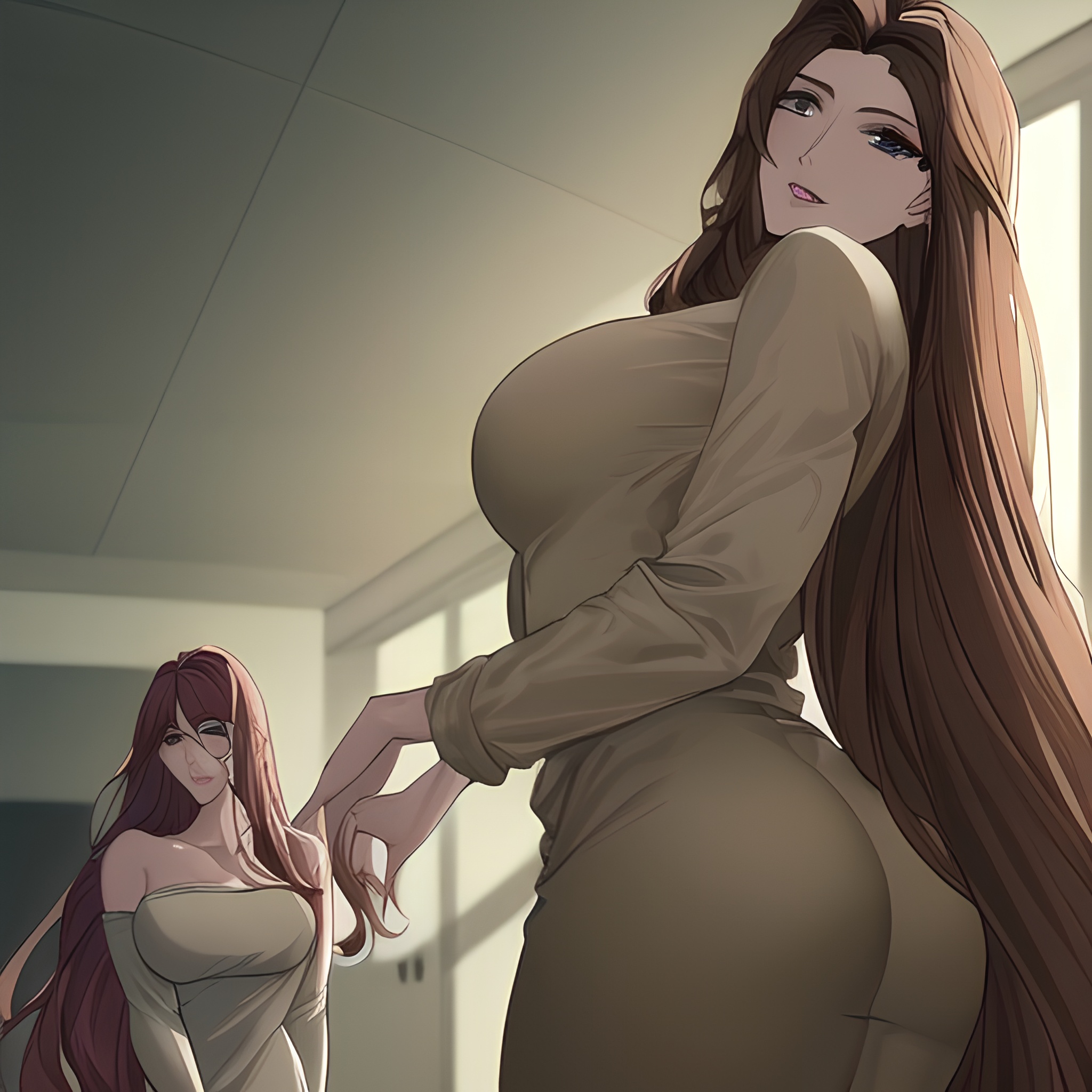 small boobs hospital woman nude front view long hair 