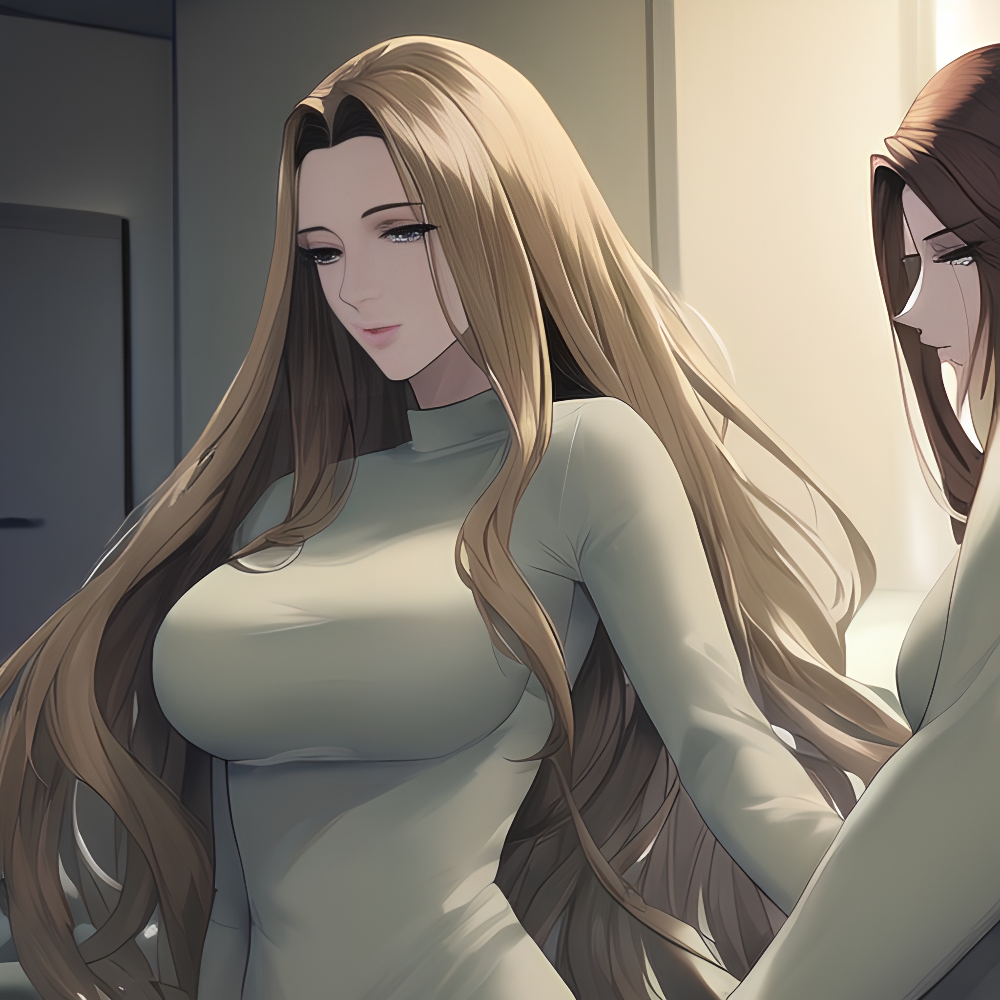 small boobs woman front view long hair hospital nude 