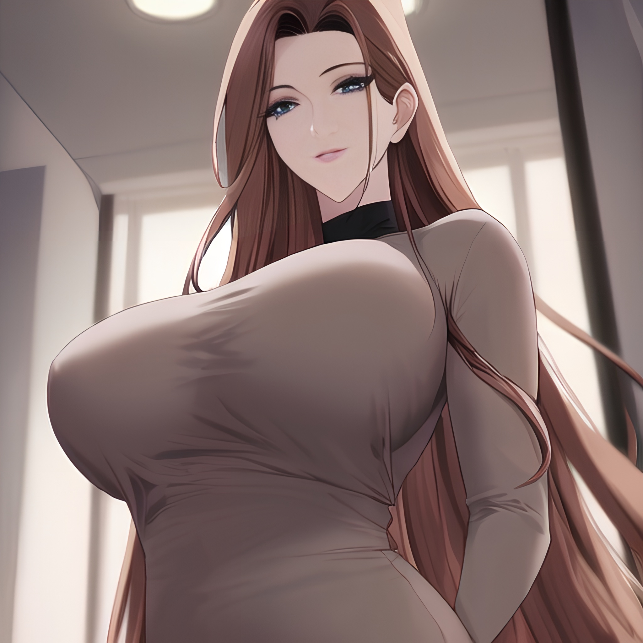 woman front view hospital nude long hair small boobs 