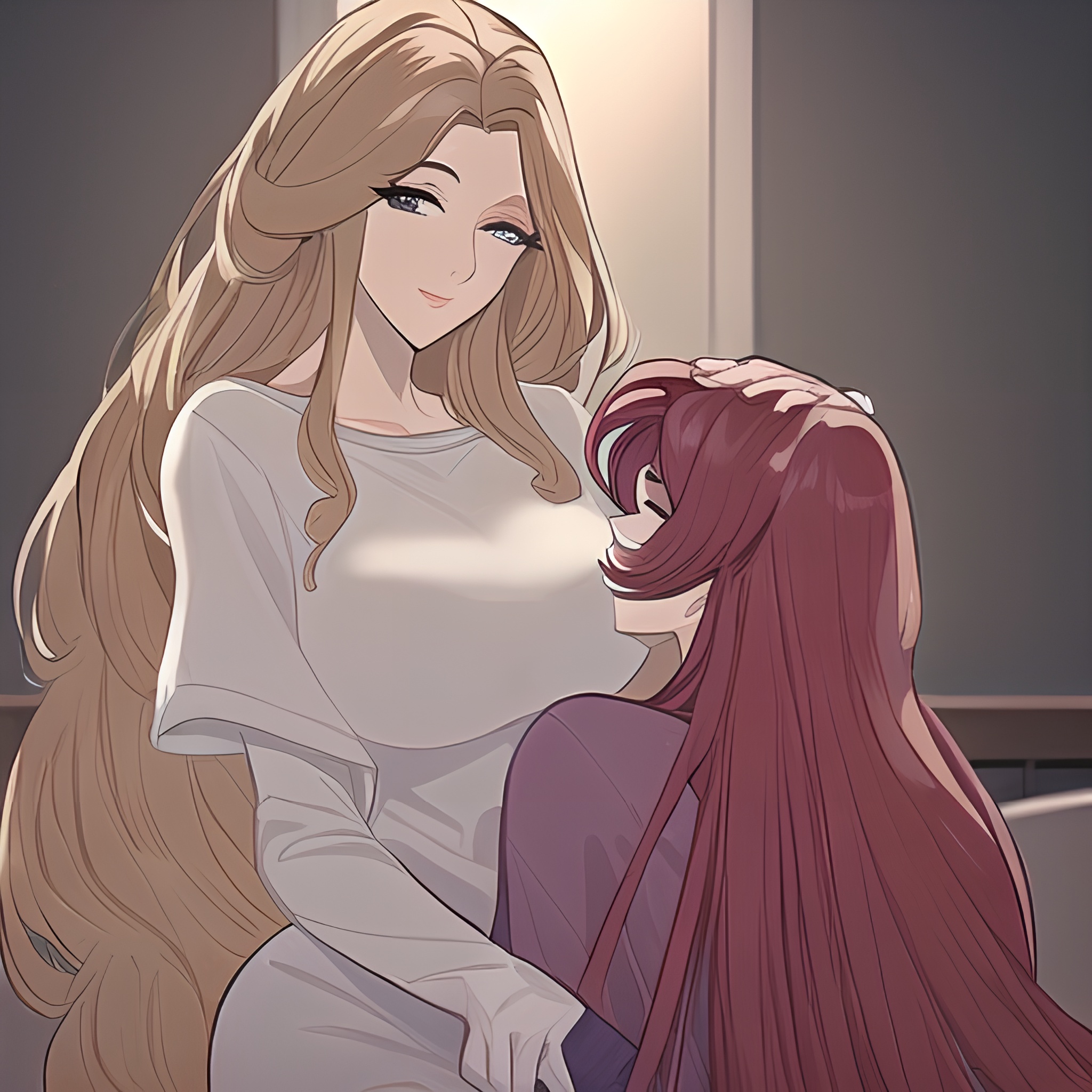 woman hospital front view nude long hair small boobs 