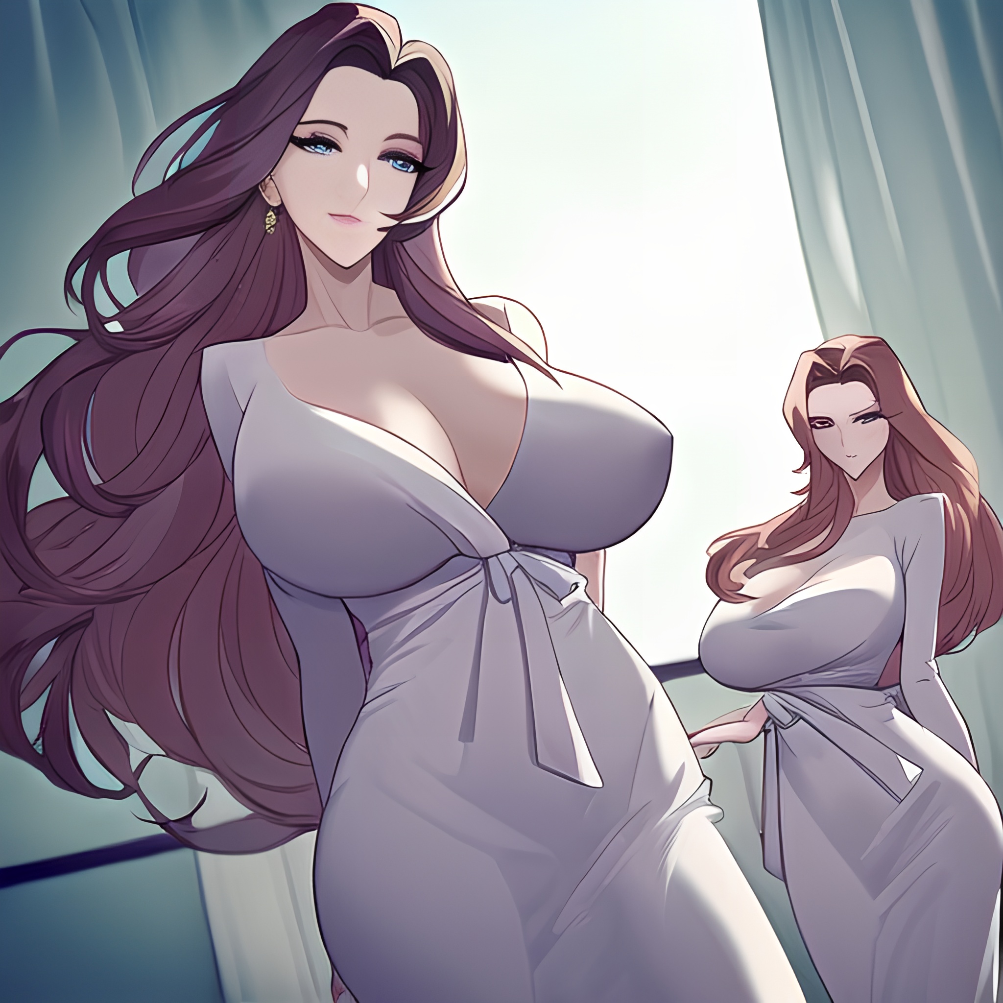 woman hospital small boobs long hair front view nude 