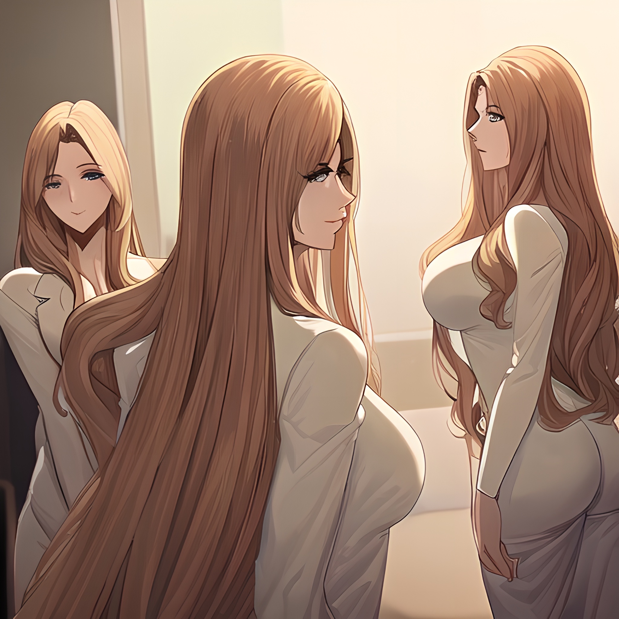 woman long hair front view hospital small boobs nude 