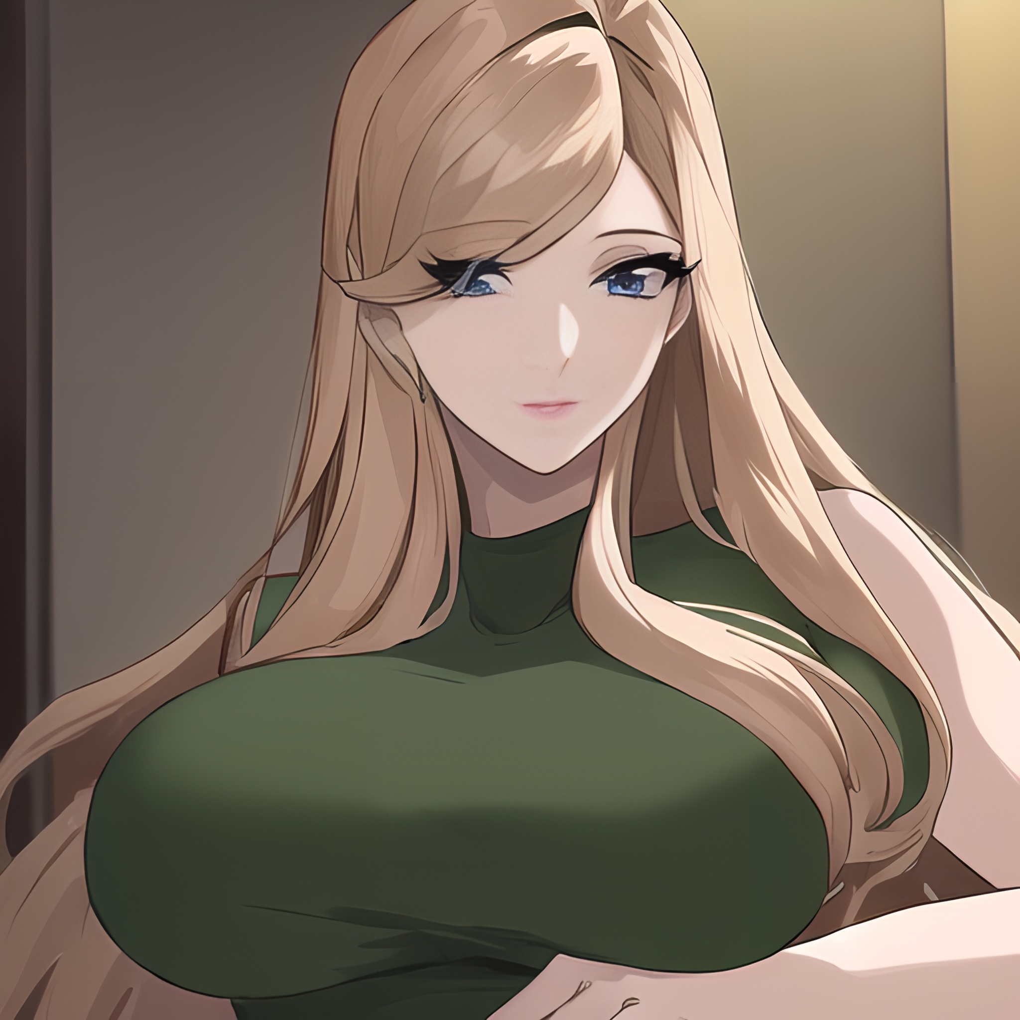 woman small boobs long hair nude front view hospital 