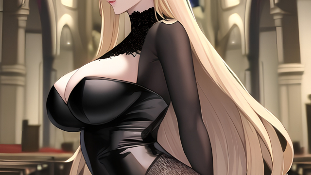 Blonde Beauty Unveiled in the House of God