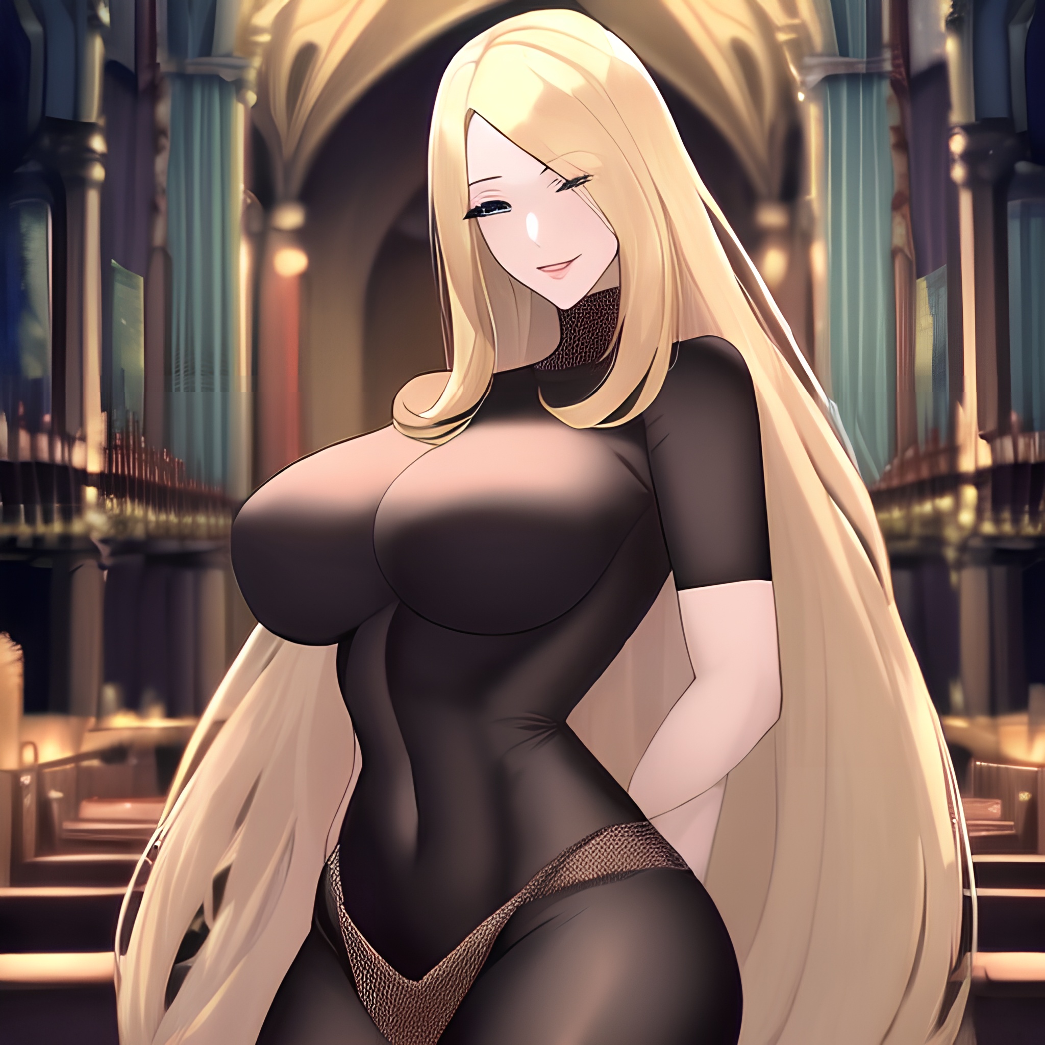 long hair church front view fishnet woman small boobs blonde nude 