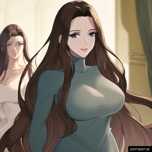 woman hospital long hair front view small boobs nude