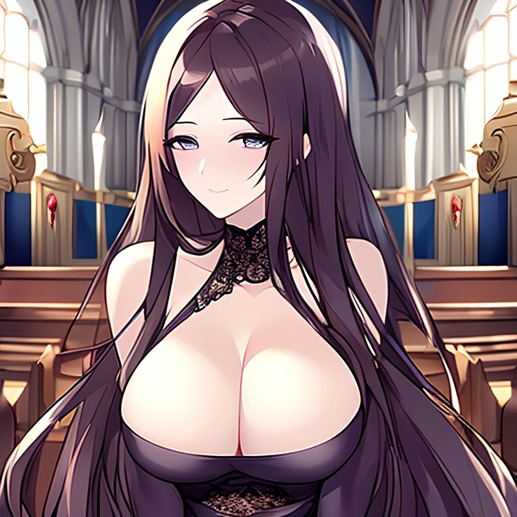brunette church long hair fishnet messy hair woman 