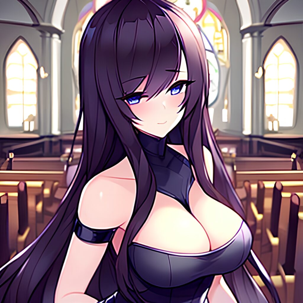 brunette church long hair fishnet messy hair woman 