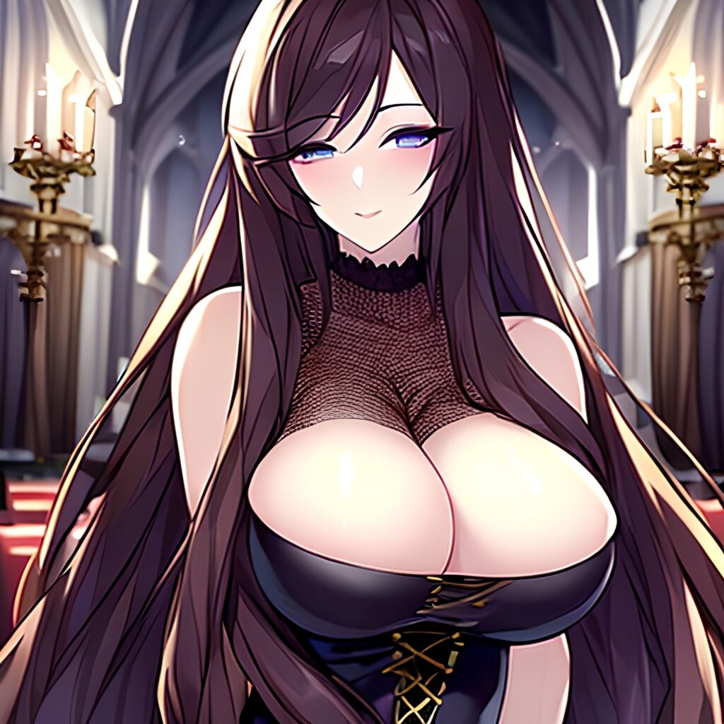 church fishnet messy hair brunette long hair woman