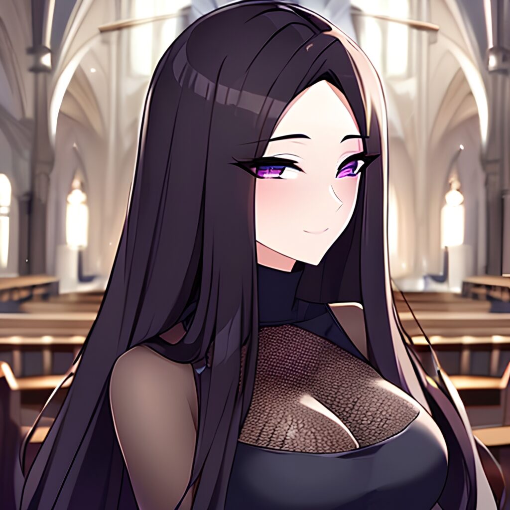 church fishnet woman brunette messy hair long hair 